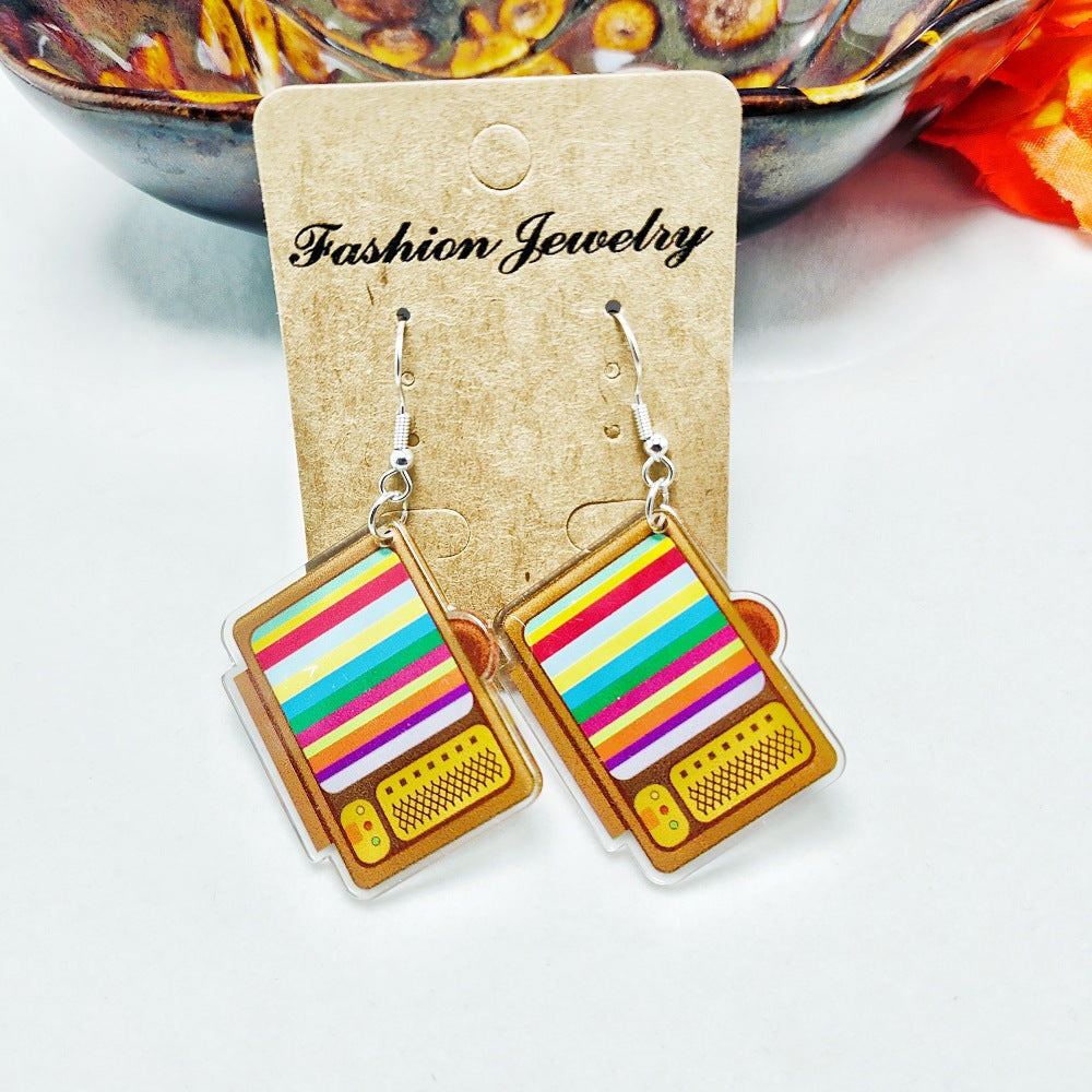 Wholesale Acrylic Vintage Earrings Cute Cartoon Series Earrings ACC-ES-Qiyu012