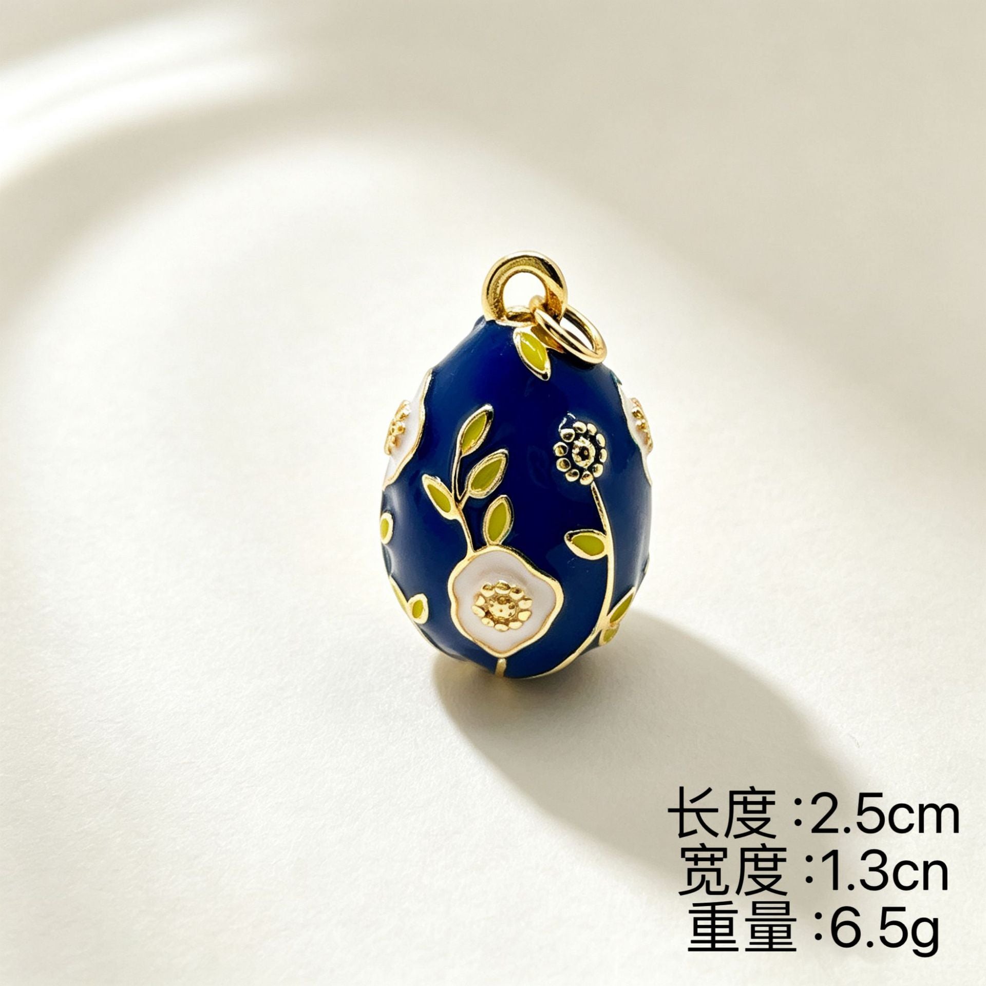 Wholesale Sweet Cool Wind Easter Egg Pendant Necklace,  Gold-Plated Copper Enamel Flower Jewelry,  Fashion Accessory Gift