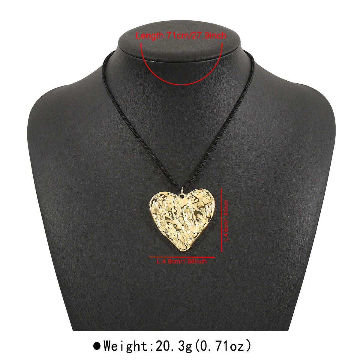 Wholesale simple pleated love pendant necklace niche high-end stretchable necklace