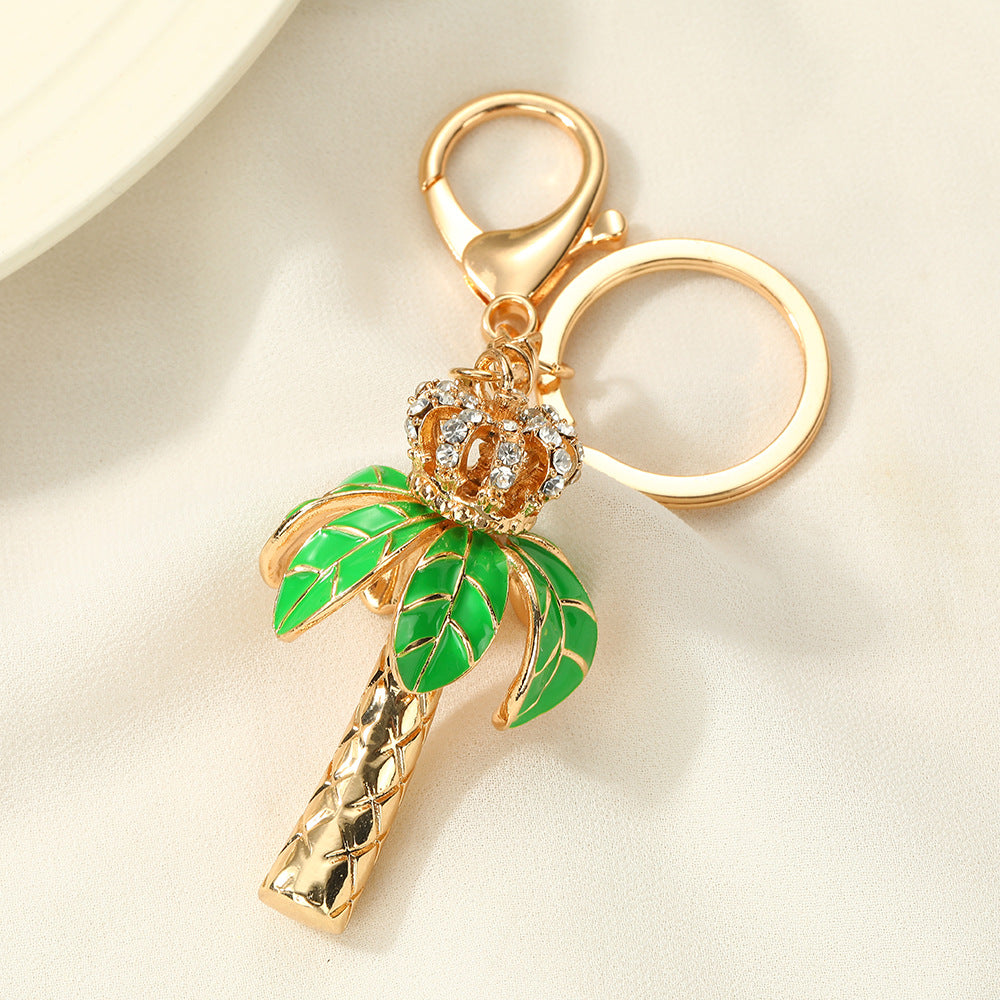 Wholesale Colorful Enamel Zinc Alloy Keychain with Pineapple and Shell Design,  Trendy Bag Charm for Summer