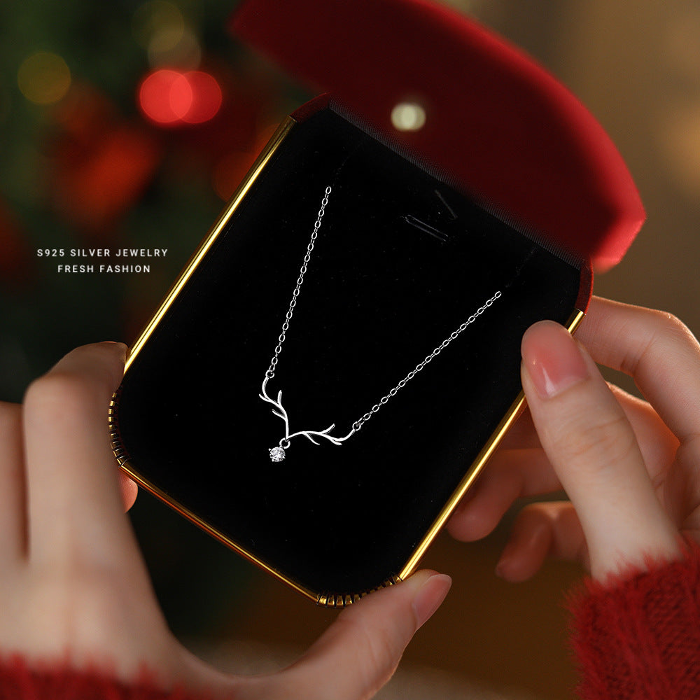 Wholesale Deer antler necklace Christmas gift necklace