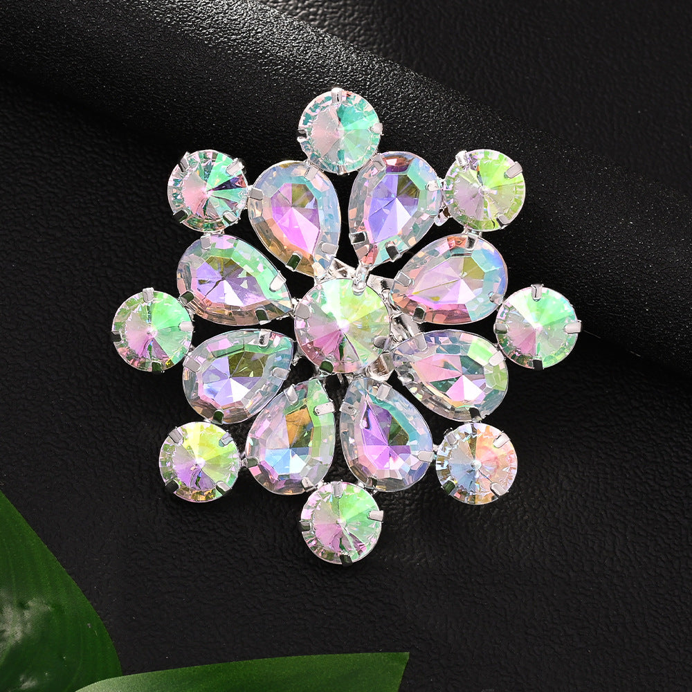 Wholesale  color rhinestone ring exaggerated fashion opening ring