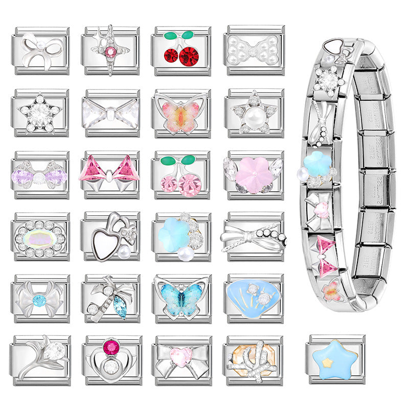 Wholesale Italian Charm Bracelet 9mm DIY Splicing Cute Creative Stainless Steel Composable Bracelet