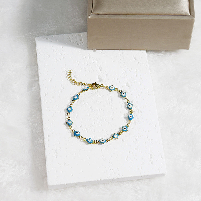 Wholesale Stainless Steel 18K Turkish Devil's Eye Bracelet