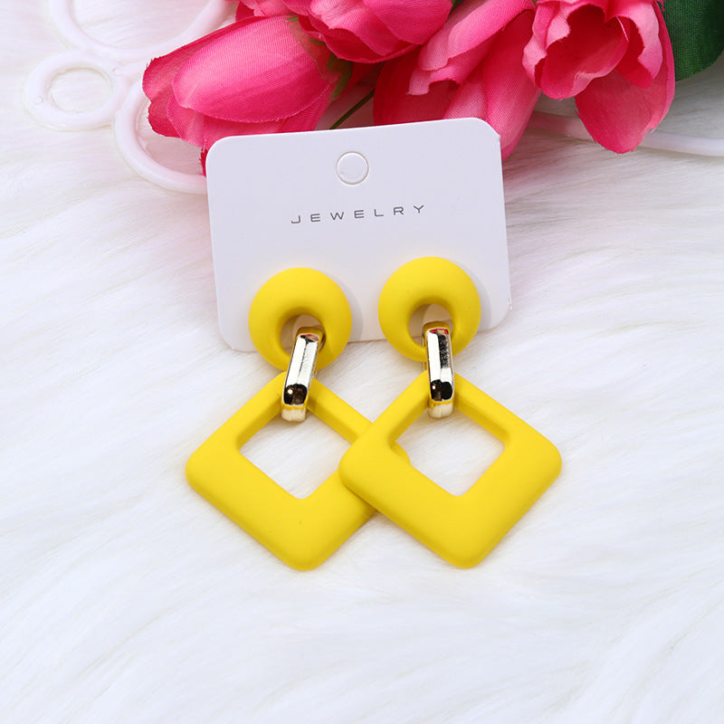 Wholesale Acrylic Spray Paint Fashion Earrings Diamond Hollow Earrings
