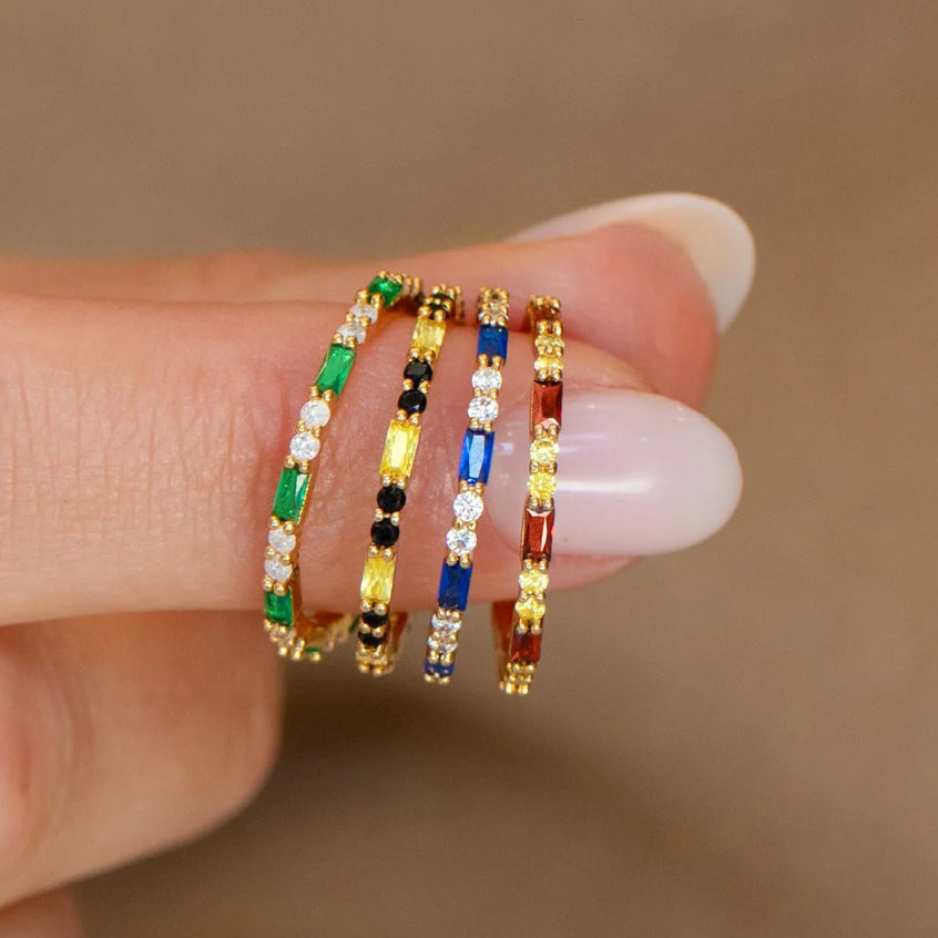 Bague d'index réglable d'ouverture de zircon en gros