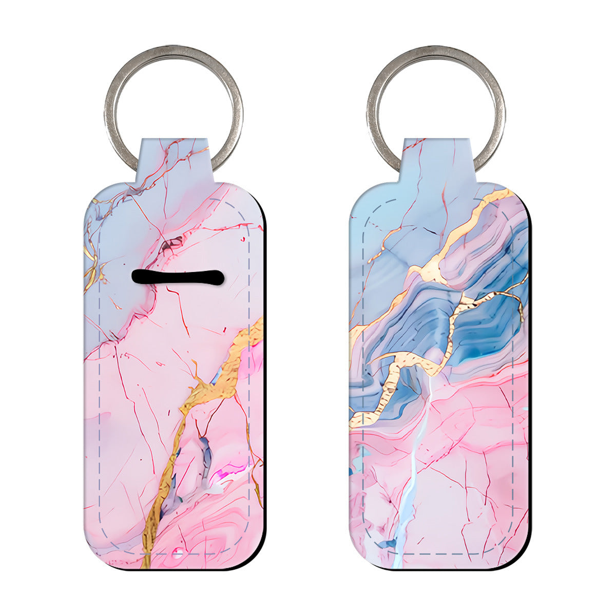 Wholesale 6pcs Marble Pattern Lipstick Set Keychain