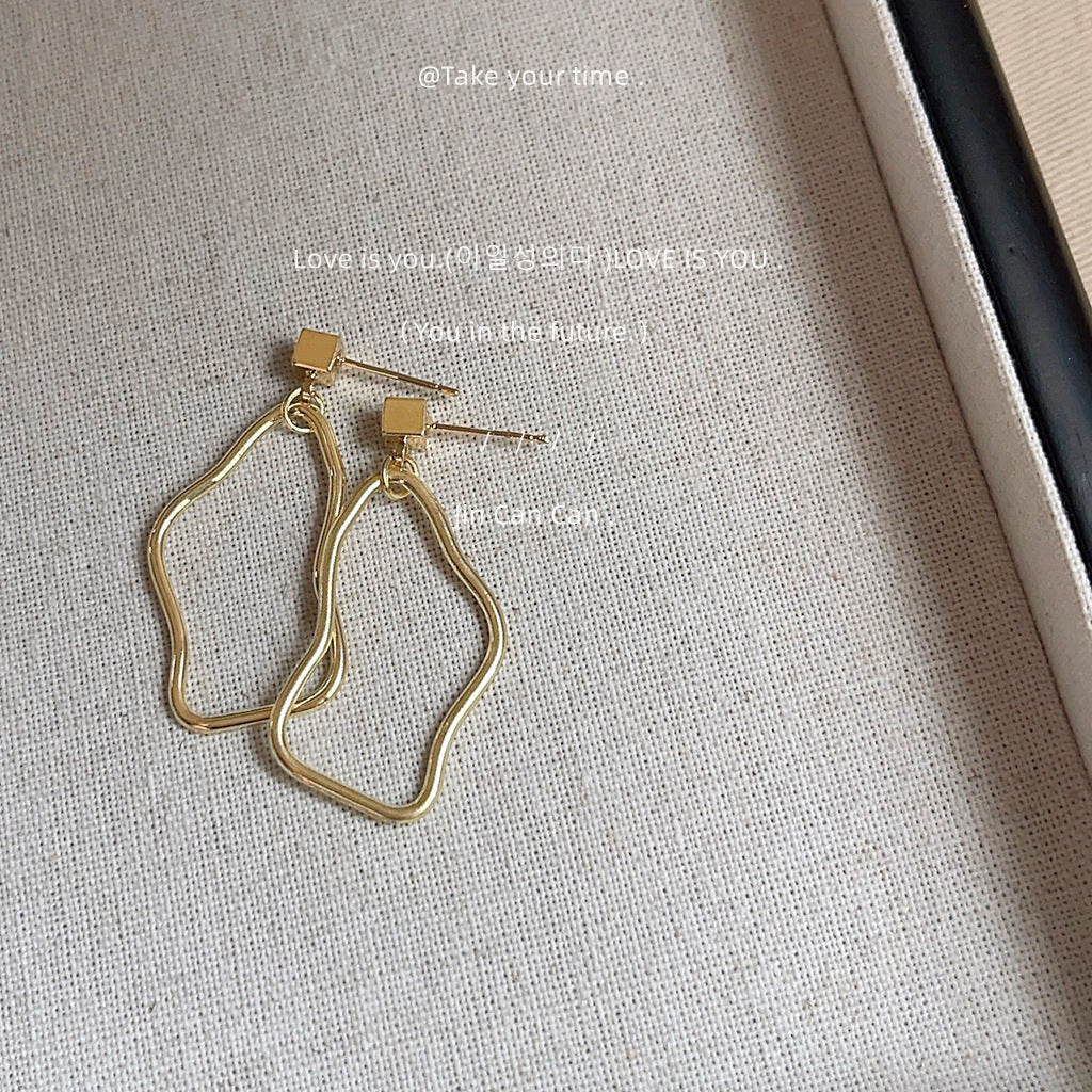 Wholesale Electroplating 14K Simple Geometric Earrings