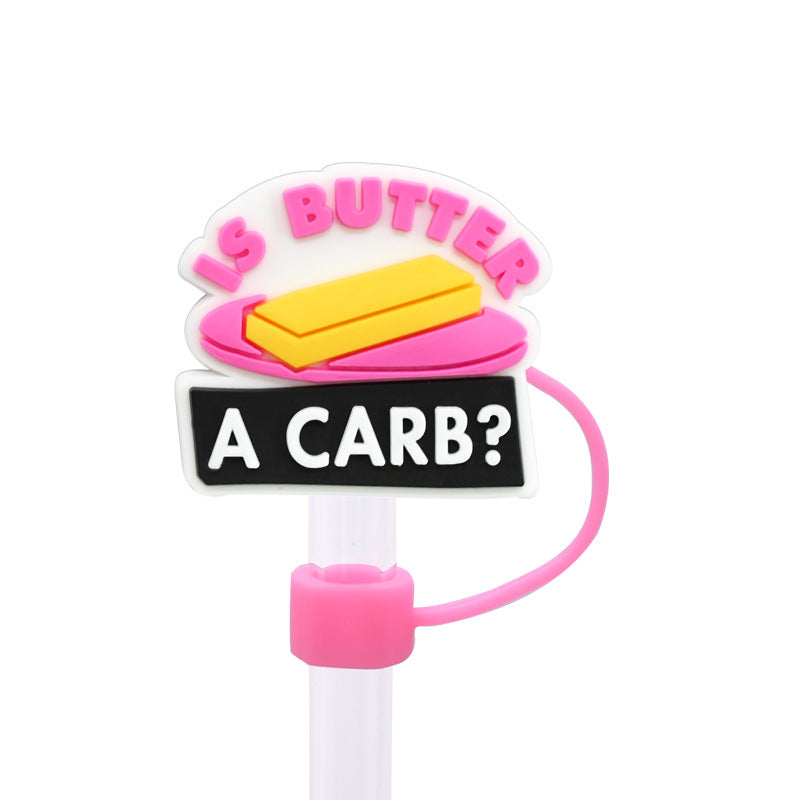 Wholesale Random 100pcs Pink Bad Girl Series 8/10mm PVC Soft Straw Tube Cap