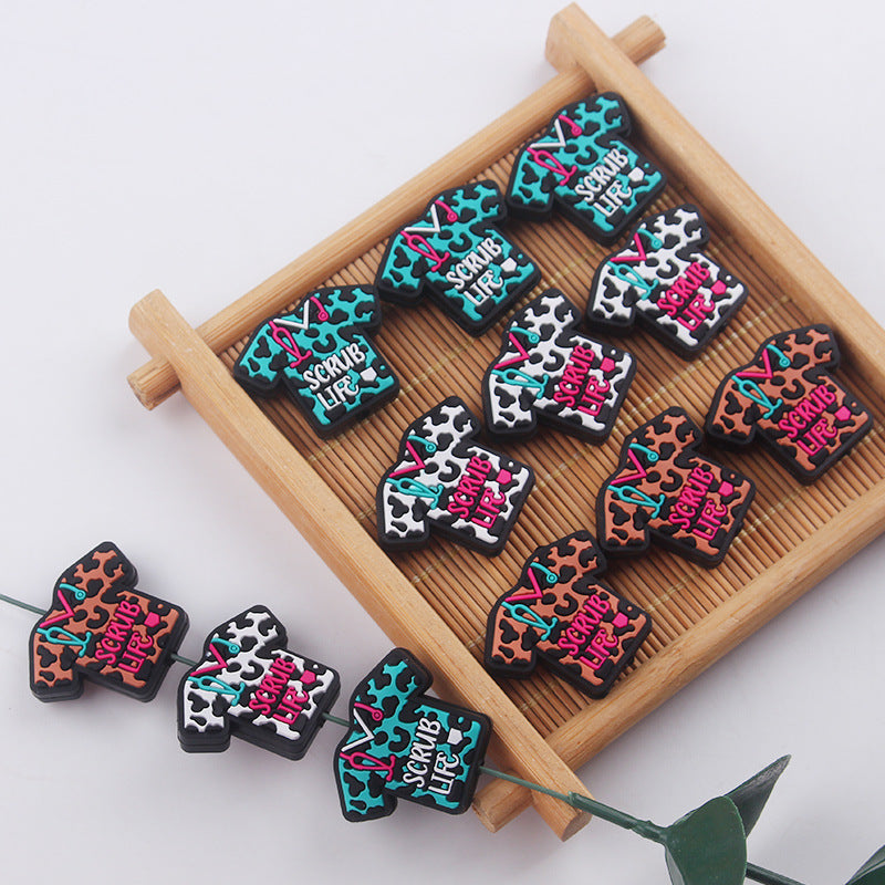 Wholesale 10pcs Cartoon Nurse Uniform Silicone Beads Focal Beads DIY Beadable Pen Accessories ACC-BDS-GuangTian026