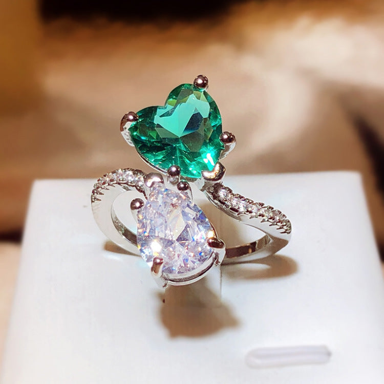 Wholesale  light luxury  all-match diamond heart-shaped ring