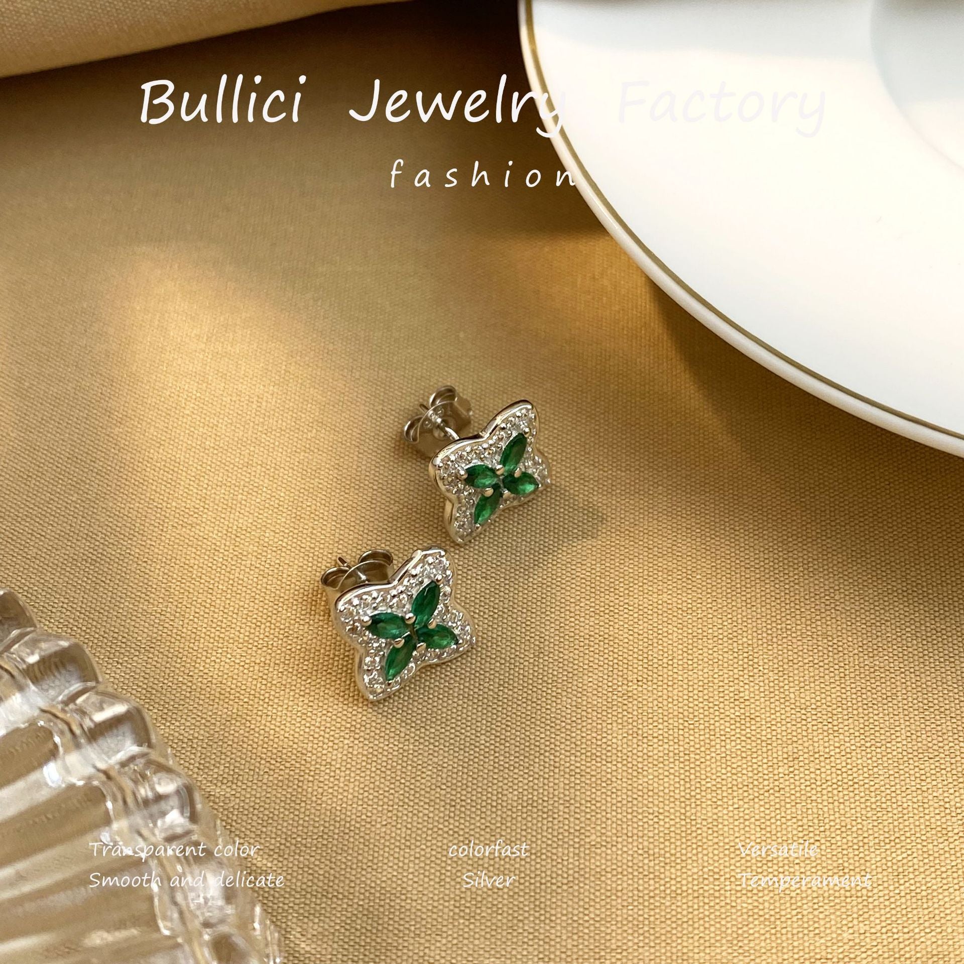 Wholesale  Four-leaf Clover Earrings  Sterling Silver Earrings