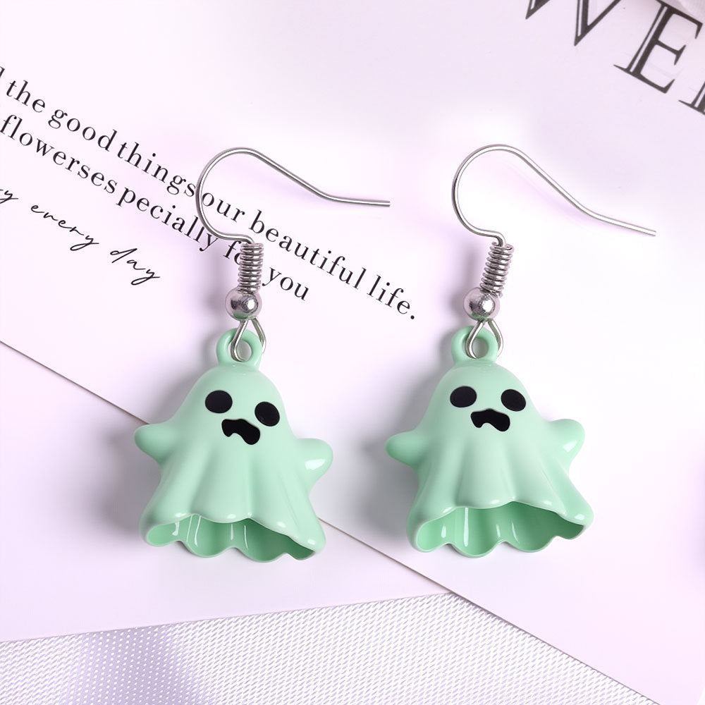 Wholesale  Gothic Ghost Three-Dimensional Alloy Pendant Earrings