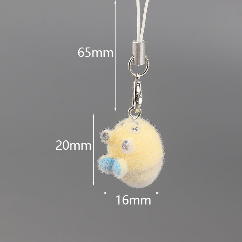 Wholesale Flocked ladybug keychain