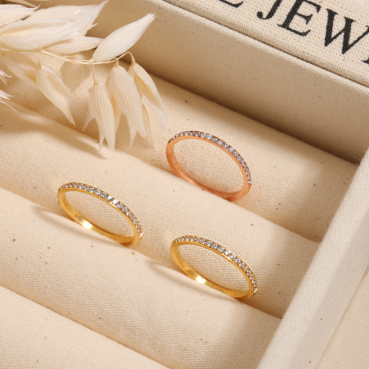 Wholesale Light Luxury Half Ring Titanium Steel Ring