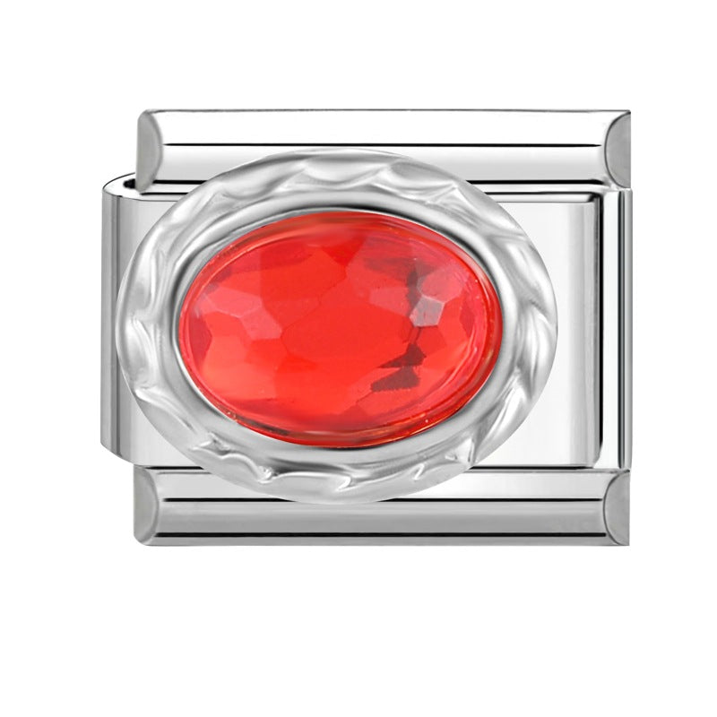 Wholesale 9mm Italian Charm Starter Bracelets DIY Imitation Gemstone Stainless Steel Composable Bracelet