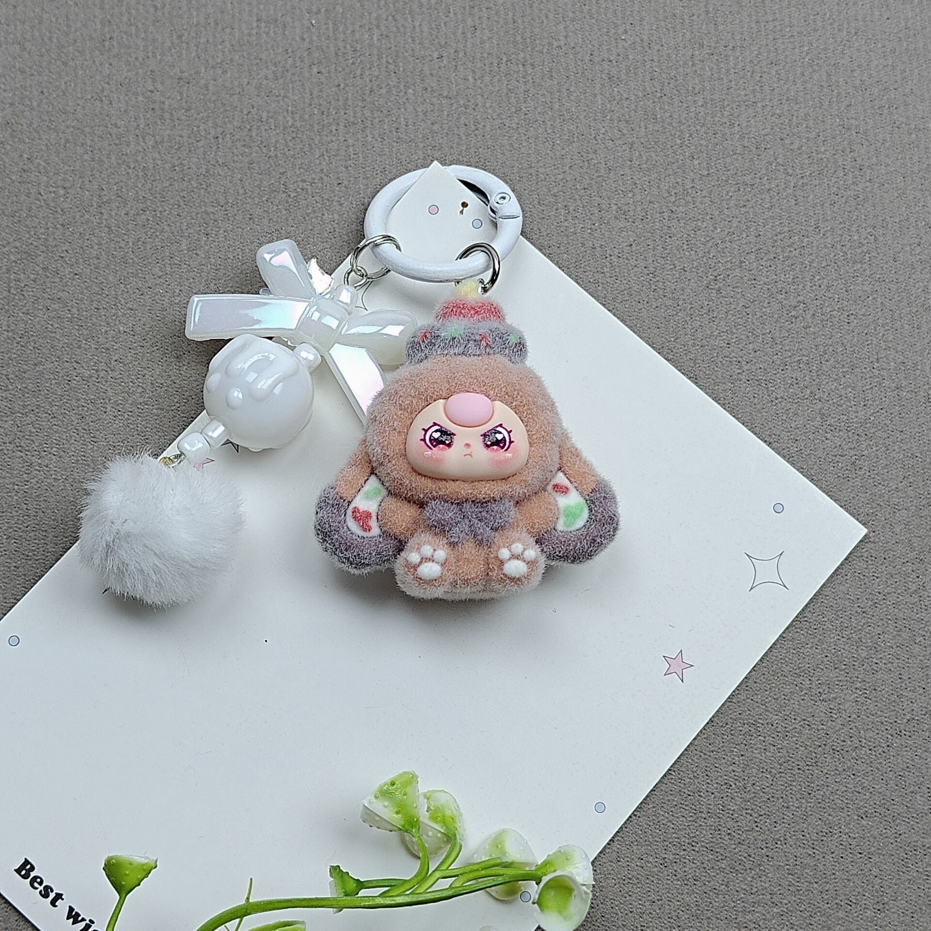 Wholesale  flocked  cartoon-themed keychains ACCVIP