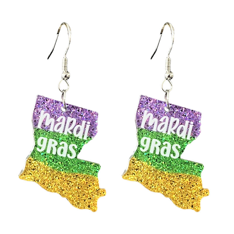 Wholesale 2pcs/ pack Acrylic Carnival Bow Earrings