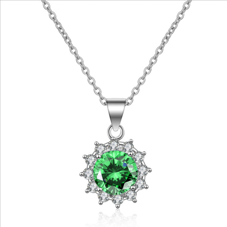 Wholesale sunflower pendant 2 karat light luxury necklace