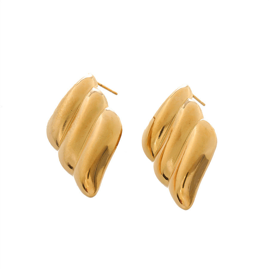 Wholesale Titanium Steel Earrings 18k Gold Plated Earrings Geometric Earrings ACC-ES-TaiYu001