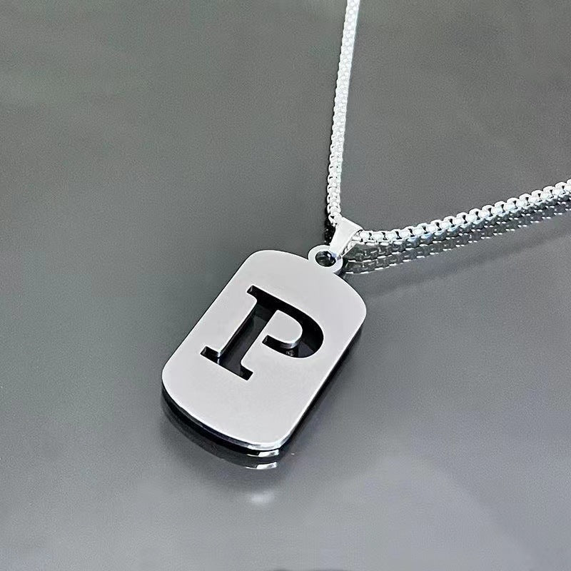 Wholesale  26 English letter necklace titanium steel chain