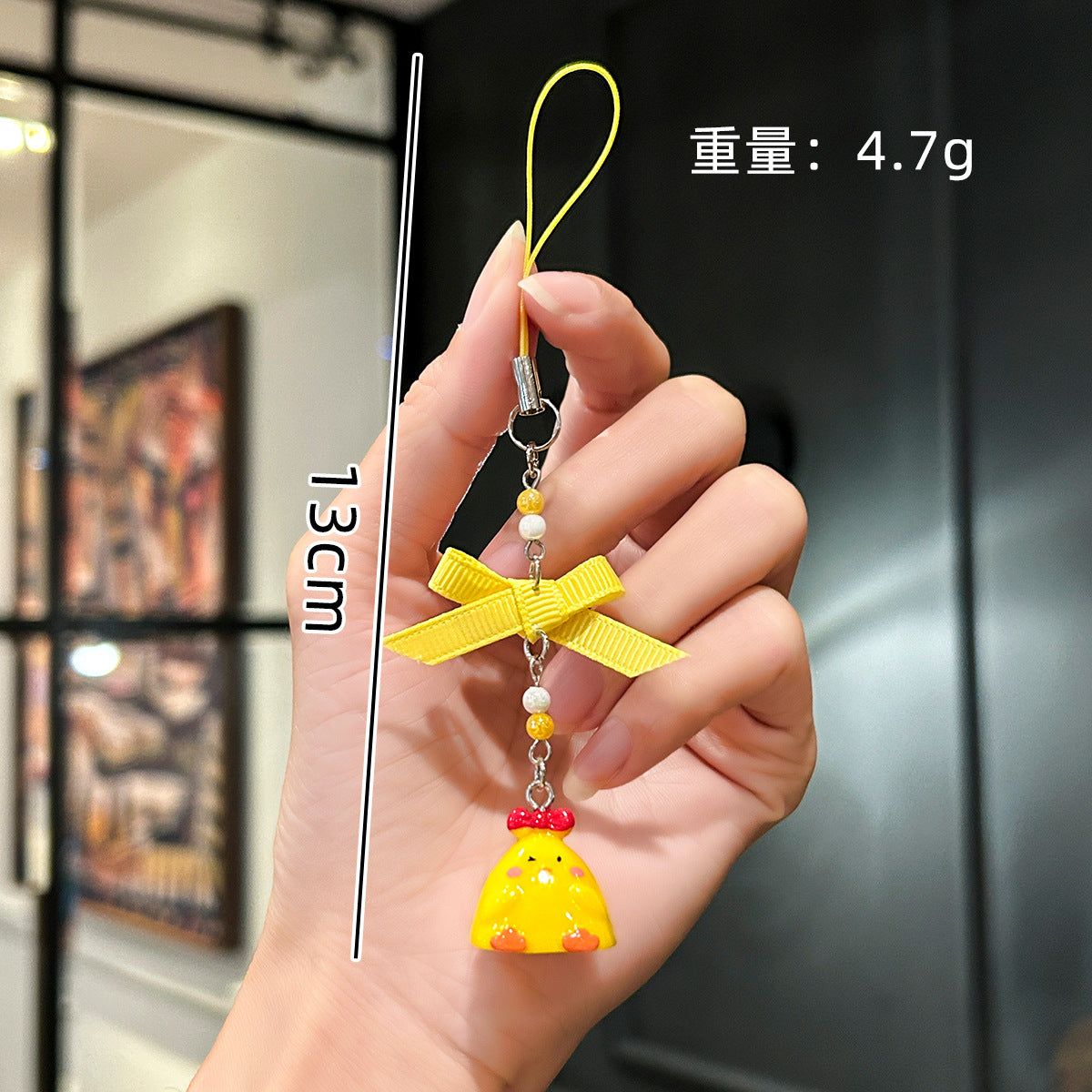 Wholesale Cute Chick Beaded Mobile Phone Chain Keychain