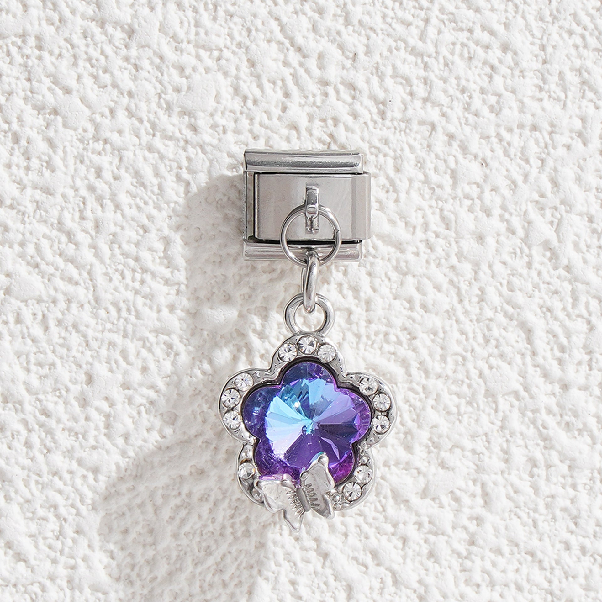 Wholesale 5pcs Italian Charm Bracelet 9mm DIY Splicing Flower Pendant Stainless Steel Composable Bracelet