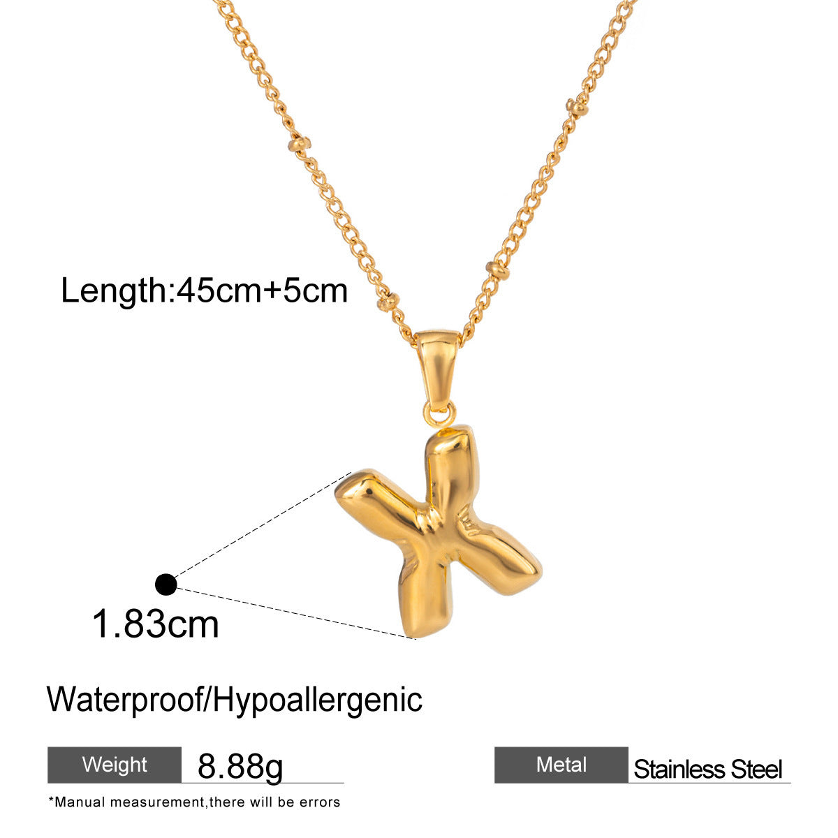 Wholesale Light Luxury Stainless Steel Initial Necklace