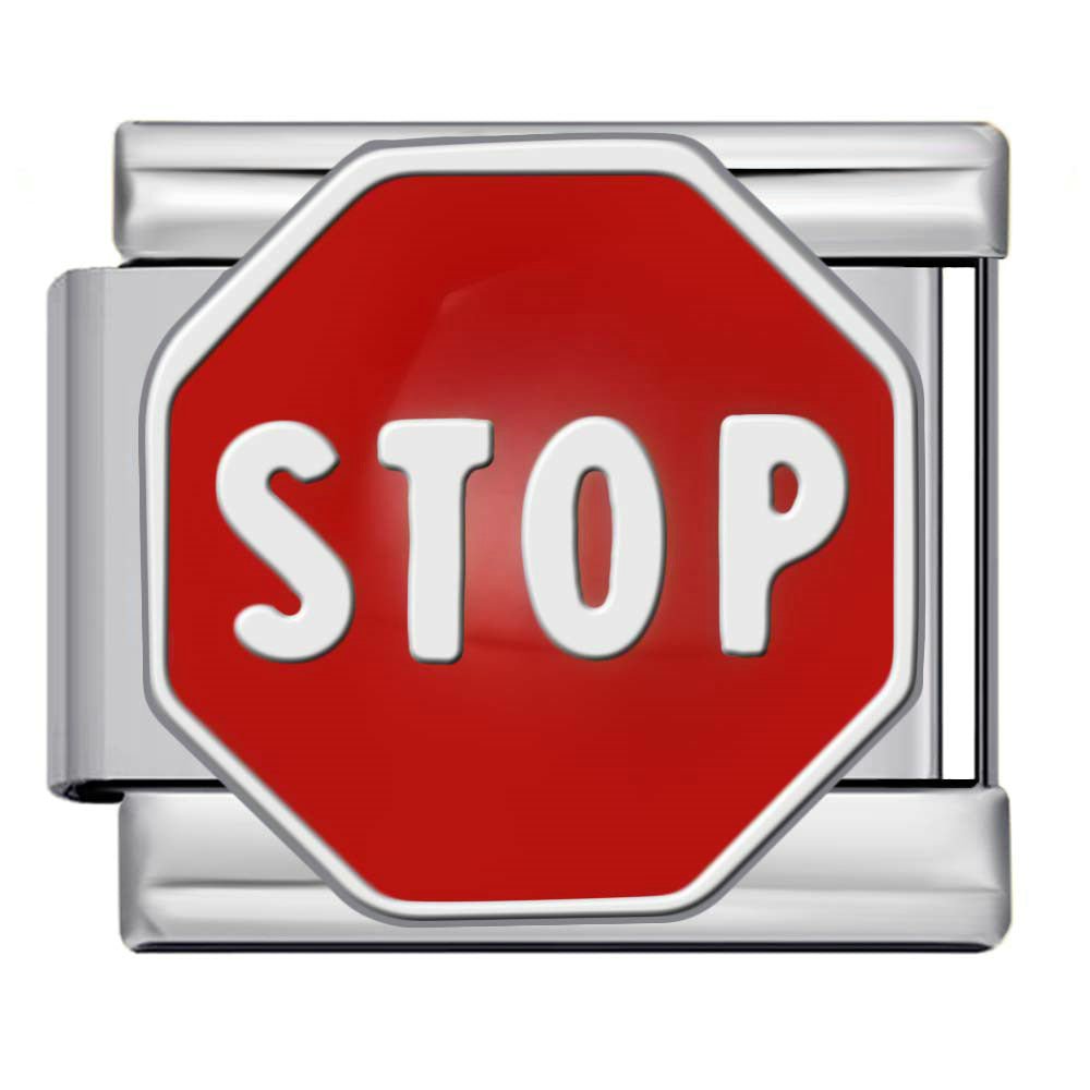 Wholesale 9mm Italian Charm Starter Bracelets DIY Prohibition Sign Stainless Steel Composable Bracelet