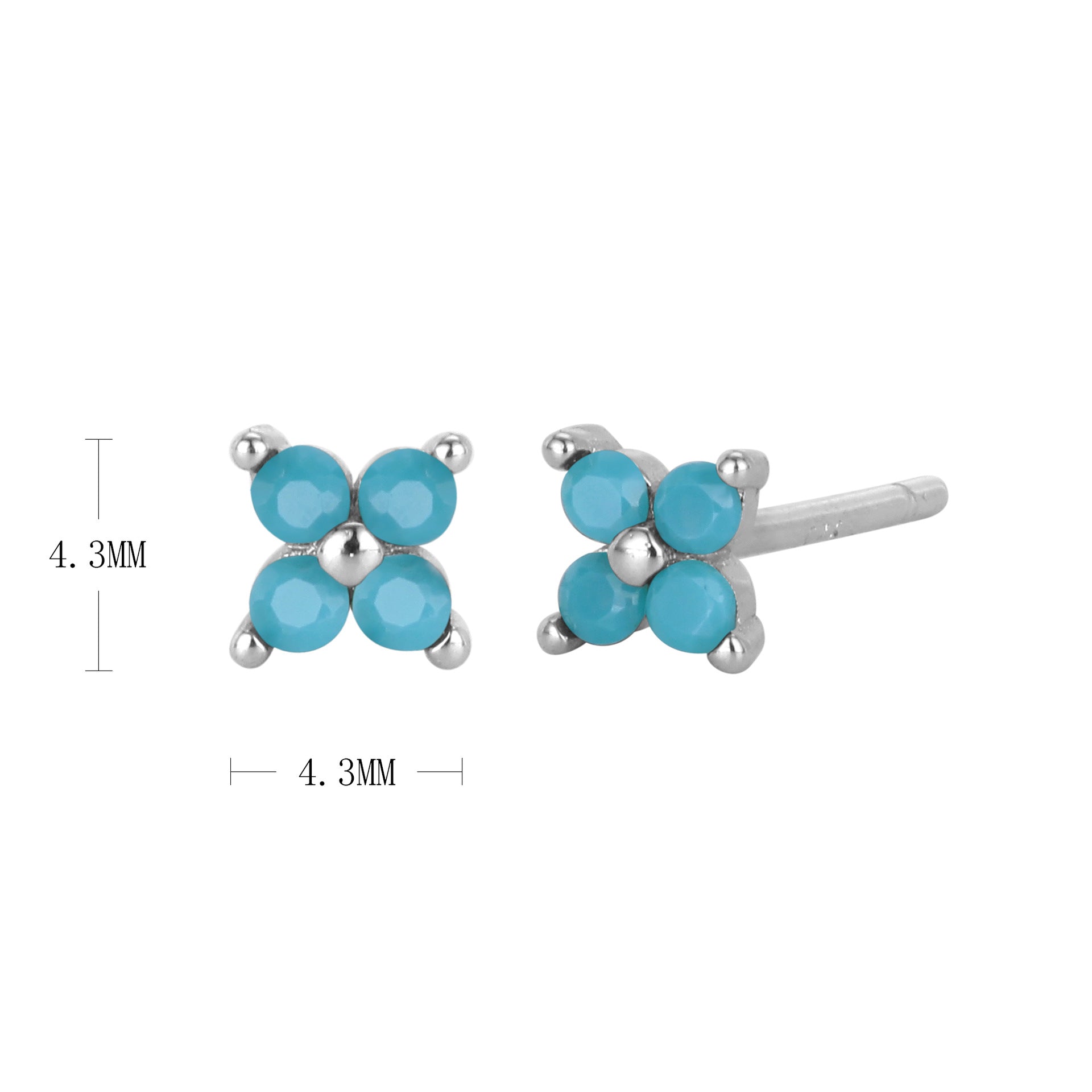 Wholesale S925 Sterling Silver Earrings Flower Star Earrings Inlaid with Zircon Earrings Colored Diamond Earrings ACC-ES-HRB005