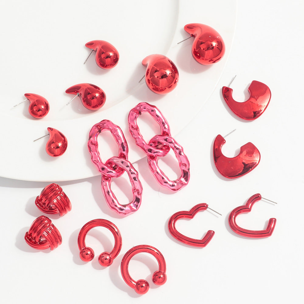 Wholesale Valentine's Day Red Acrylic Earrings
