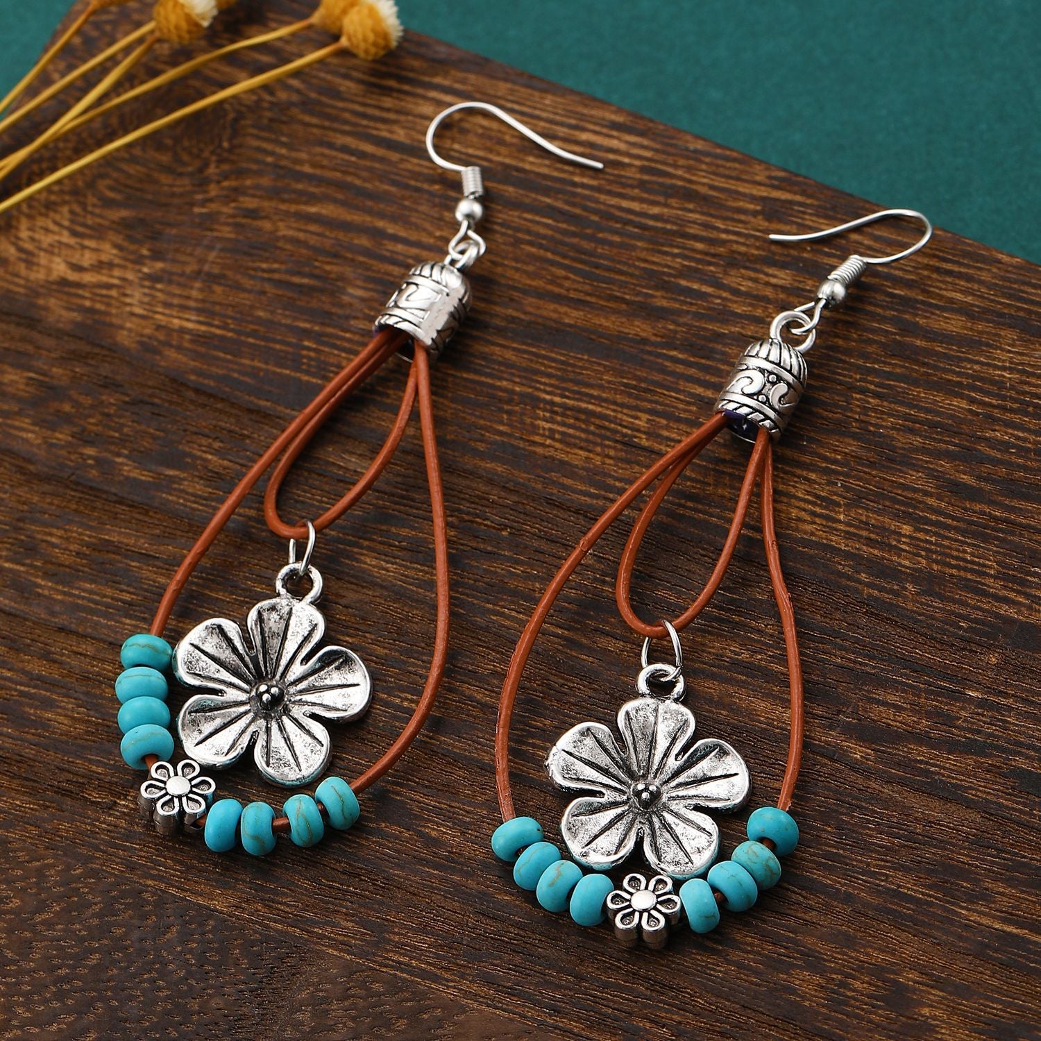 Wholesale Retro Ethnic Flower Earrings