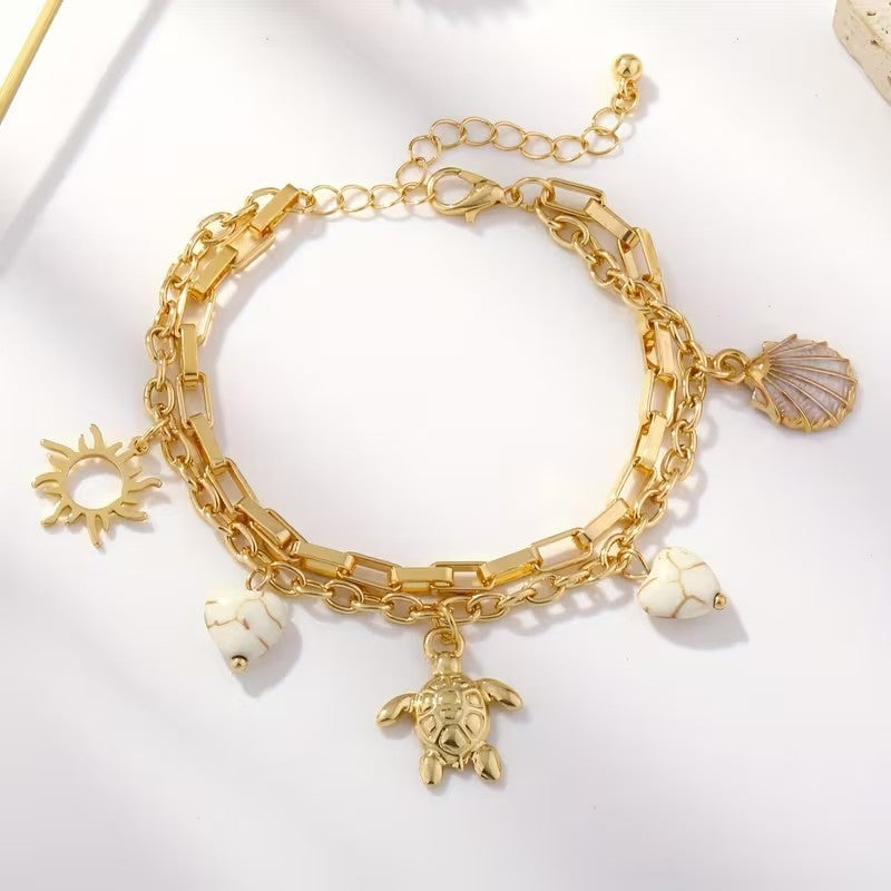Wholesale Retro Sea Life Pendant Necklace,  Electroplated Metal,  Trendy Fashion Accessory for Resale