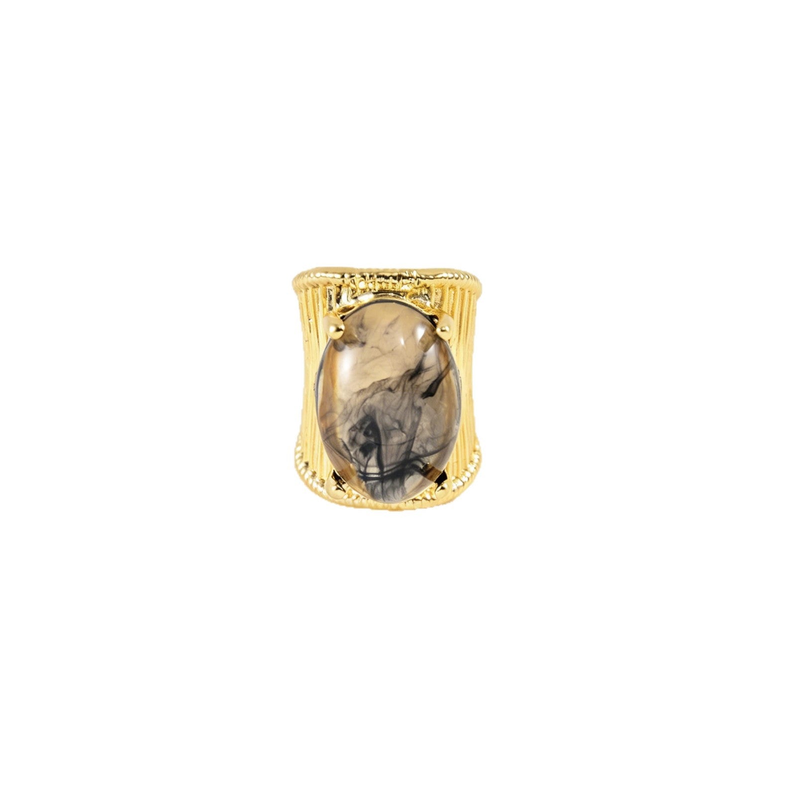 Wholesale Vintage Geometric Resin Gemstone Ring Hip Hop Fashion Accessory Stylish Gift For Everyday Wear