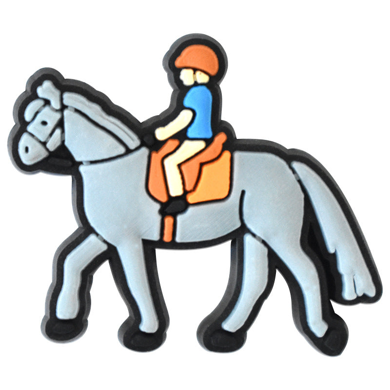 Wholesale Random 100pcs Cowgirl Denim Shoes Removable PVC Soft Glue DIY Shoe Buckle