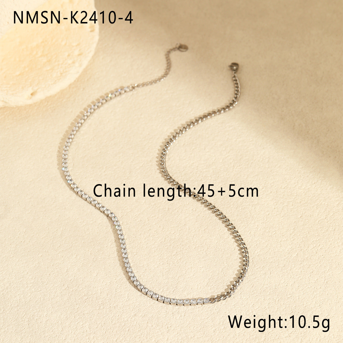 Wholesale  simple inlaid zircon necklace strip stainless steel plated 18K gold high-grade bracelet