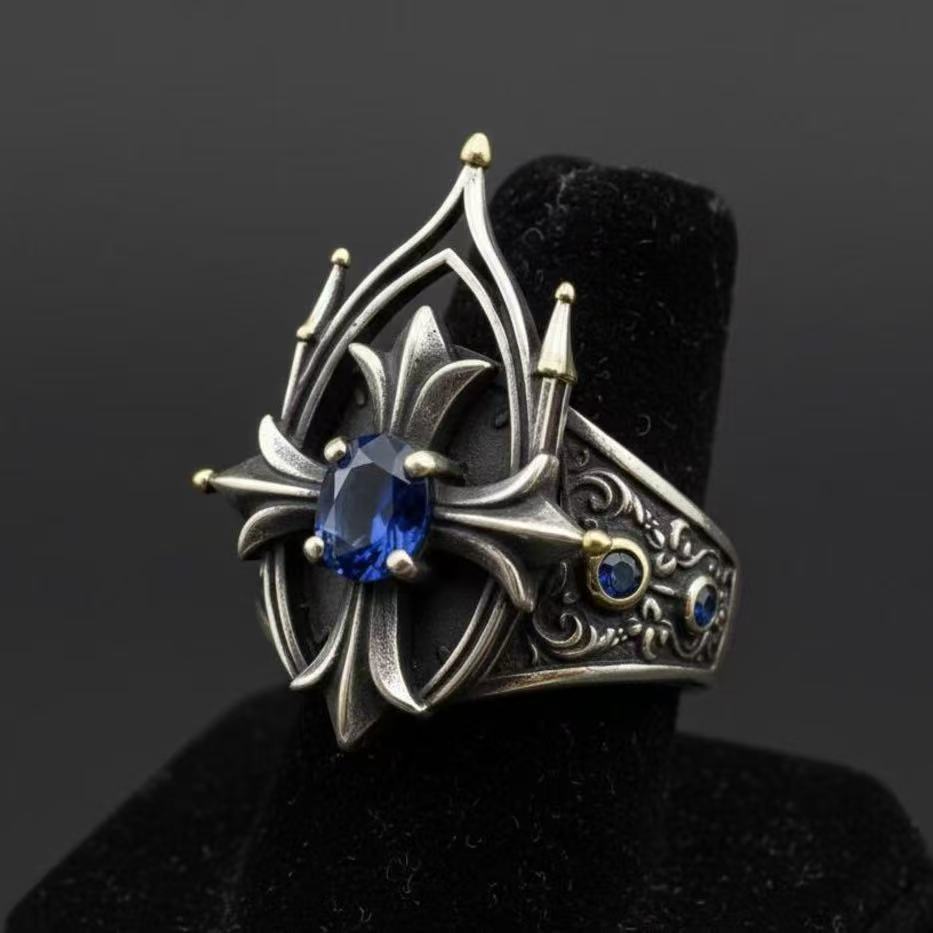Wholesale Vintage Cross Diamond Ring,  Adjustable Open,  Fashion Accessory