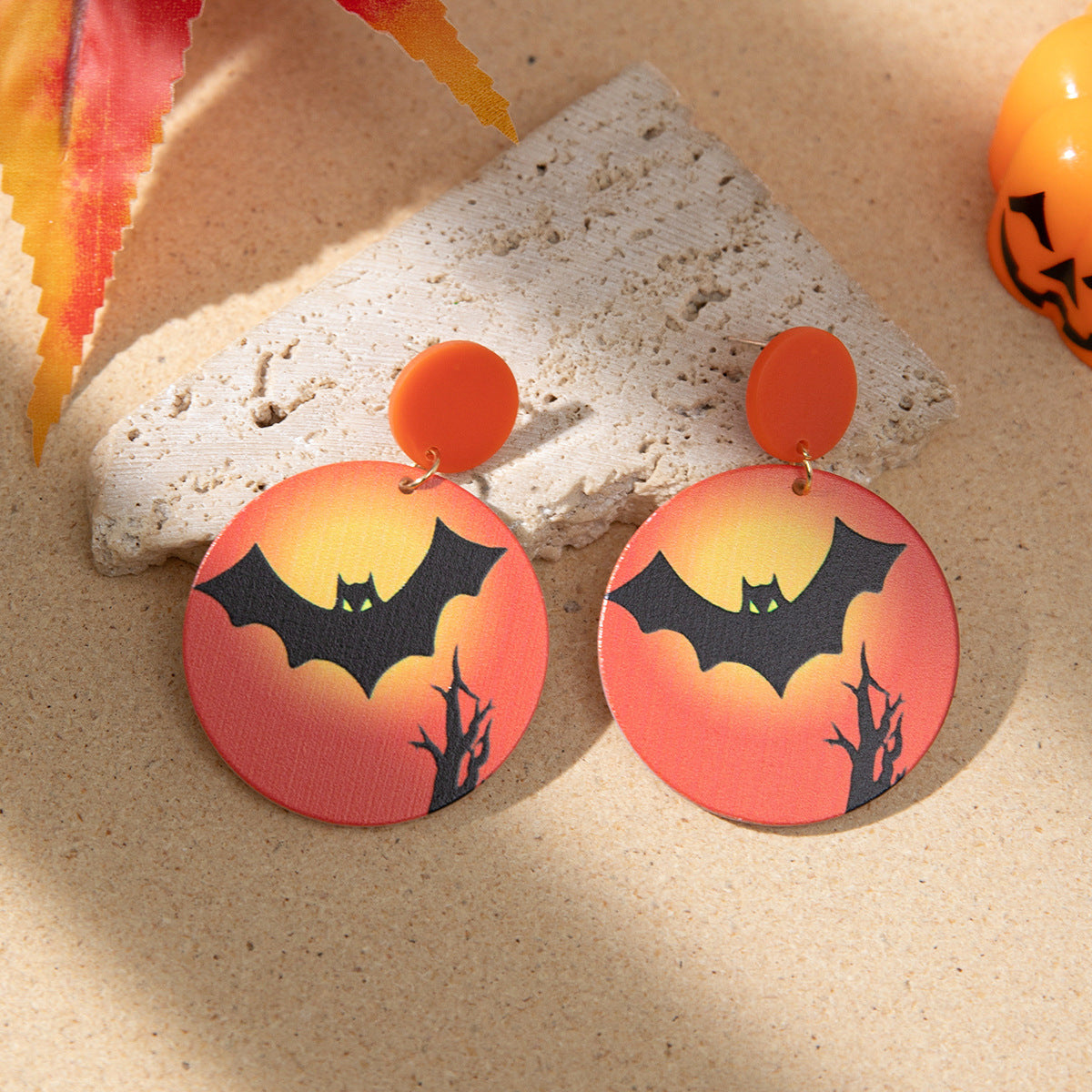 Wholesale Halloween Ghost Earrings  Bat Resin Funny Distinctive Earrings