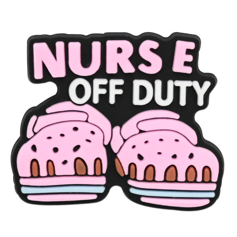 Wholesale Random 100pcs Nurses'  Day series  PVC Soft Rubber Shoe Buckle Decoration