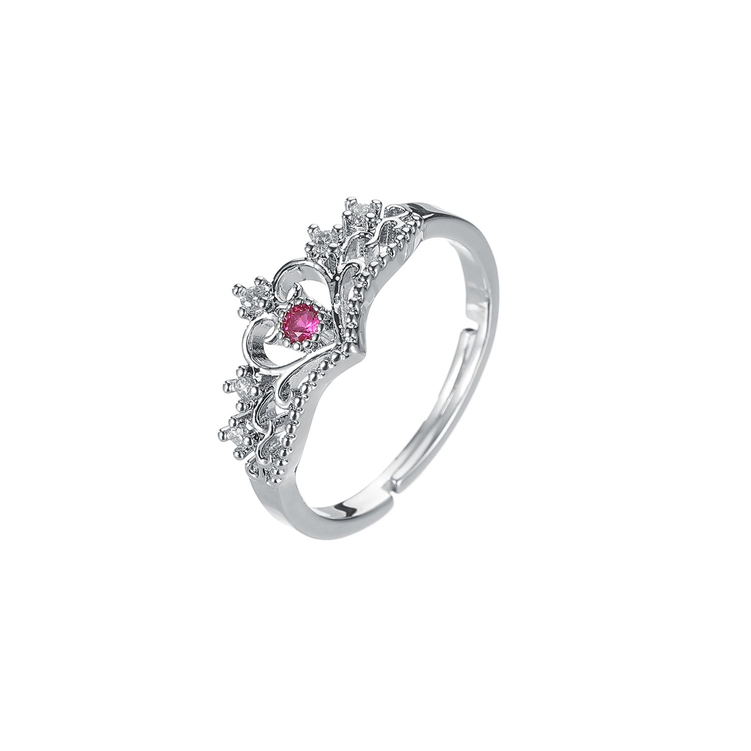 Wholesale  Princess Crown Ring Opening Ring