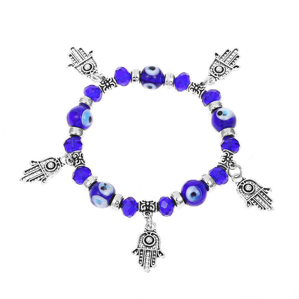 Wholesale Blue Devil Eye Resin Ball Bracelet Miyuki ACC-BT-MY009