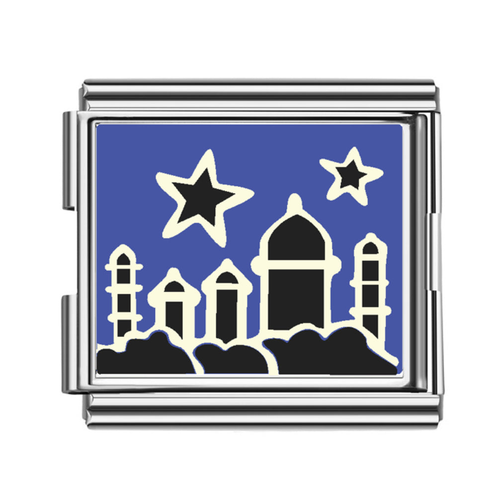 Wholesale 10pcs Italian Charm Bracelet 9mm DIY Splicing Heart Devil Eye Stainless Steel Composable Bracelet