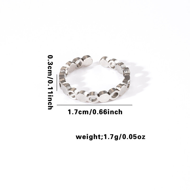Wholesale Gold Plated Titanium Steel Heart Cut Out Ring Fashion Jewelry Accessory for Everyday Wear