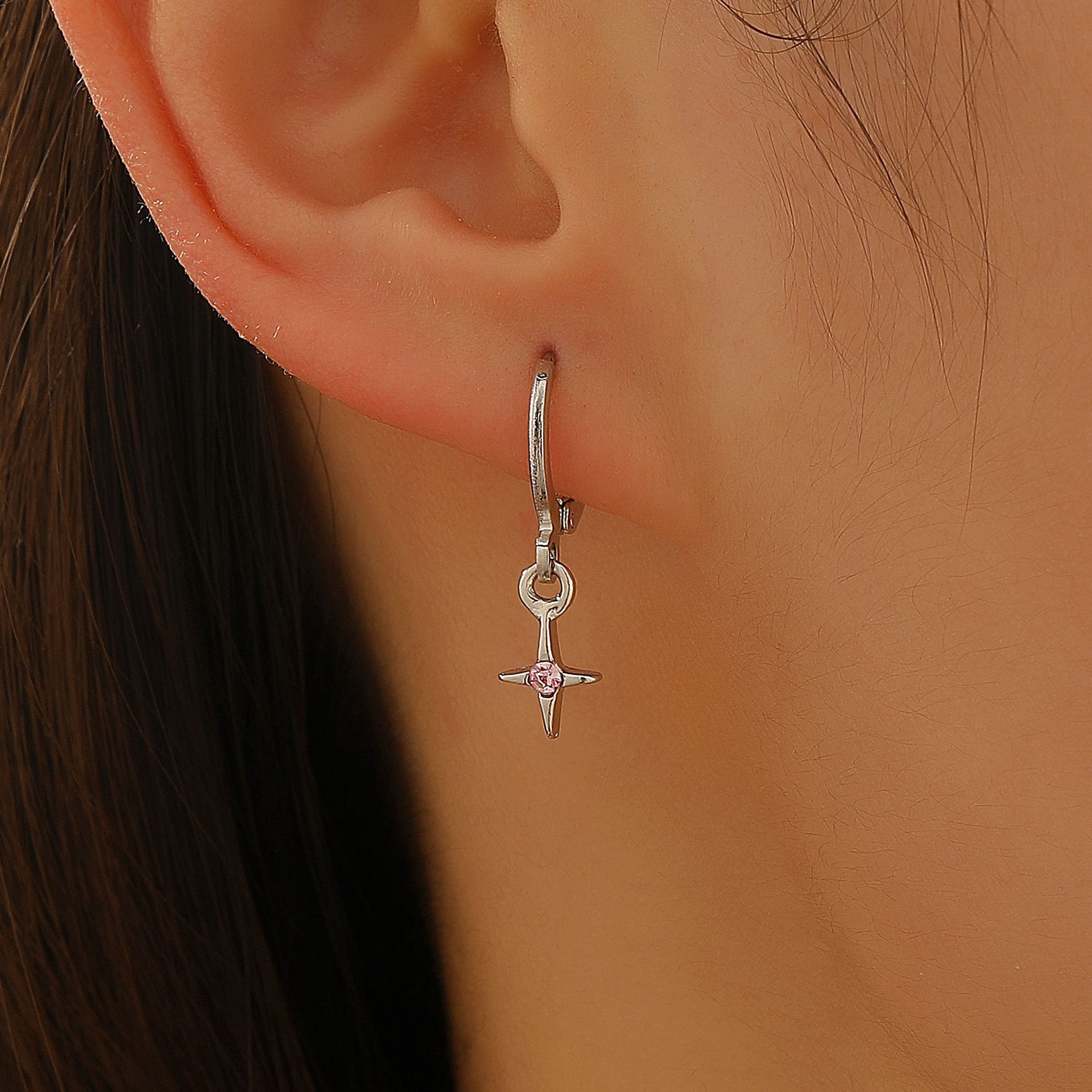 Wholesale Zinc Alloy Electroplated White Star Ear Cuff and Earring Set - Trendy Jewelry Accessory