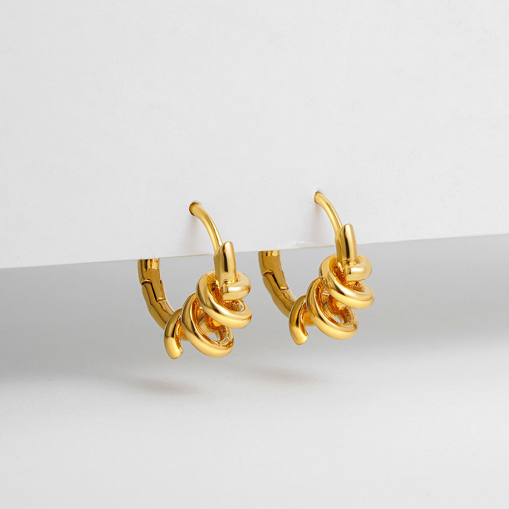 Wholesale 18K Gold Geometric Circle Earrings