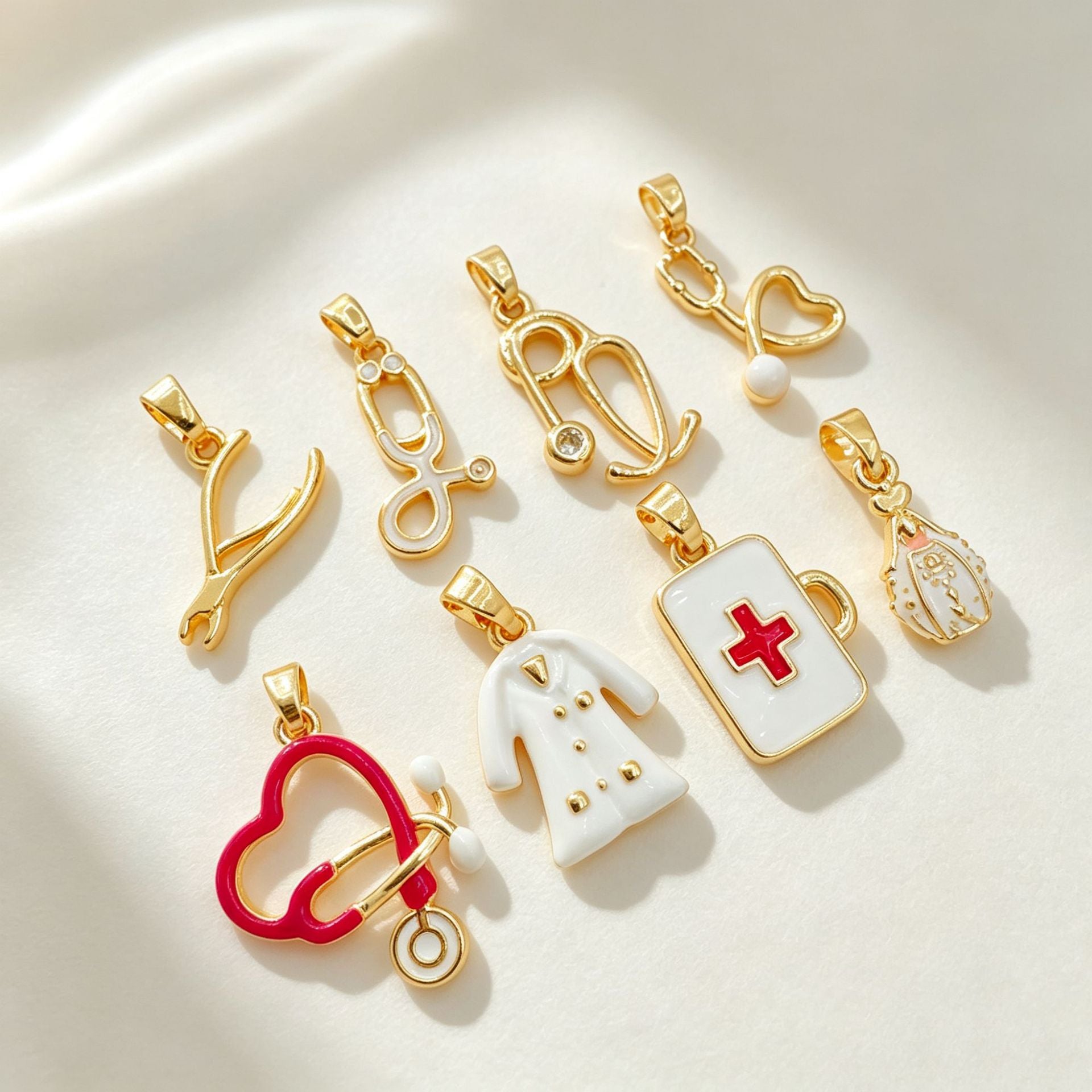 Wholesale Medical Stethoscope Necklace Pendant,  Chic Fashion Accessory for Nurse Gift Boutique