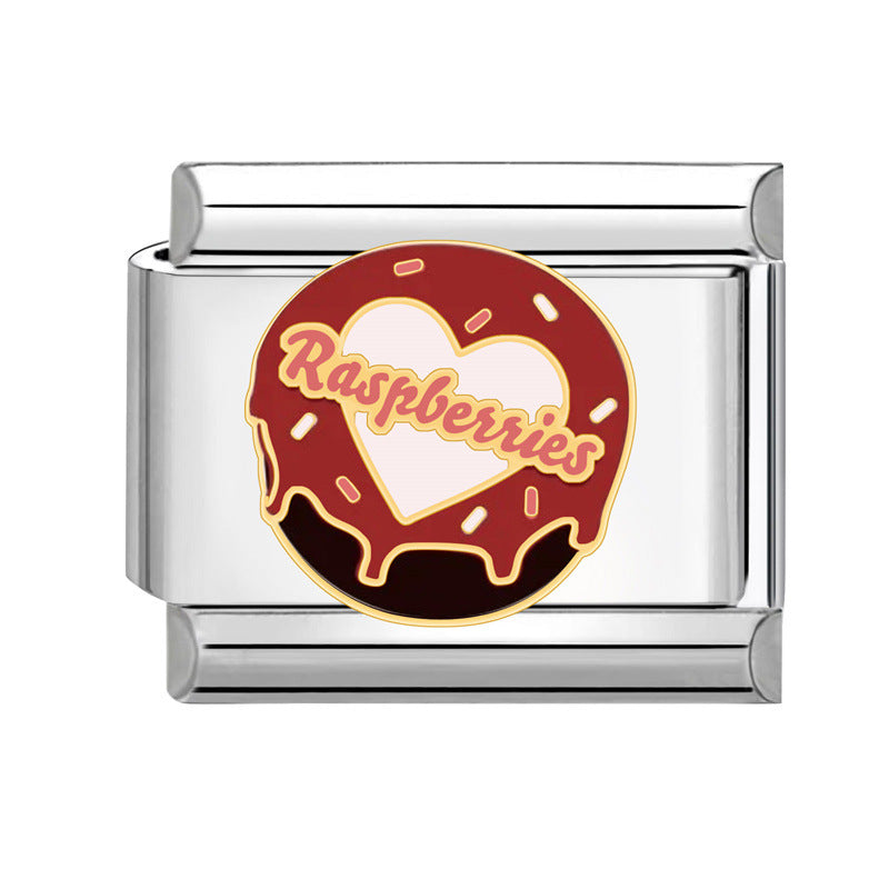 Wholesale 9mm Italian Charm Starter Bracelets DIY Cartoon Cake Stainless Steel Composable Bracelet