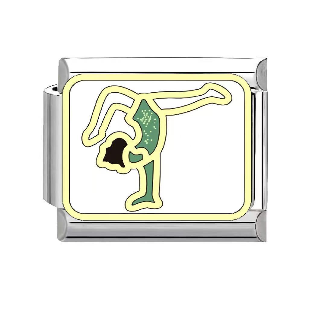 Wholesale Italian Charm Bracelet 9mm DIY Splicing travel   Creative Stainless Steel Composable Bracelet