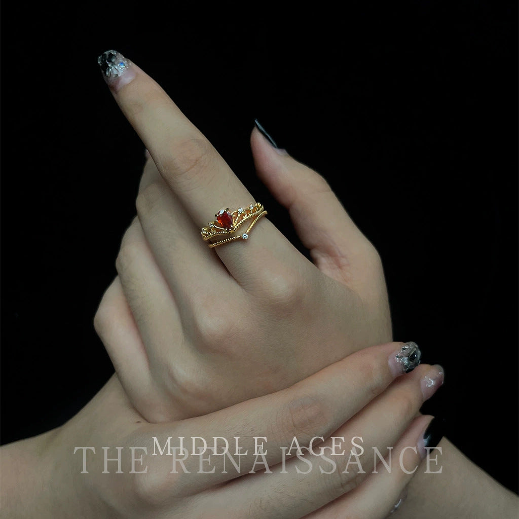 Wholesale Copper Electroplated Vintage Geometric Tiger Eye Stone Ring,  Fashion Jewelry Accessory Boutique Resale