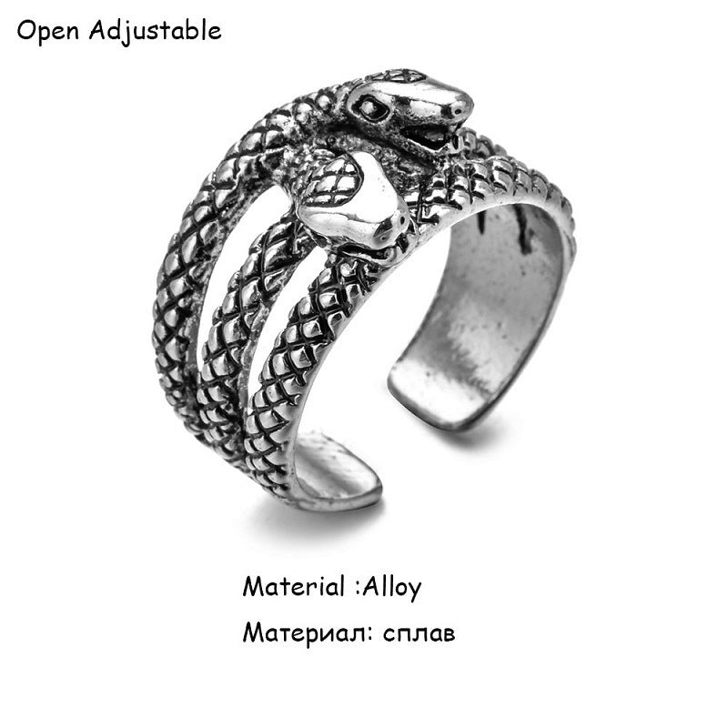 Wholesale Snake Shape Cool Vintage Open Ring ACC-RS-NaiHong002